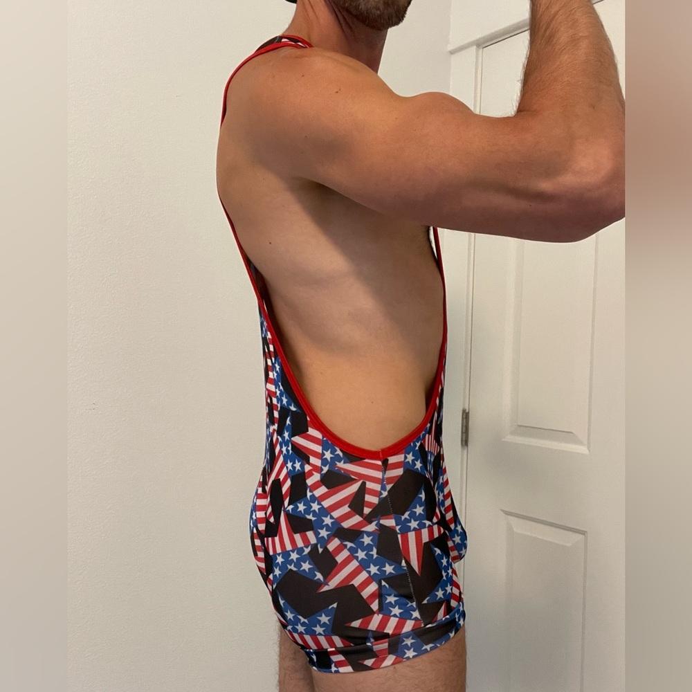 Men’s Patriotic Stars and Stripes Bodysuit - Picture 3 of 7